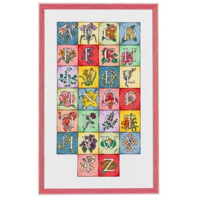 Borduurblad productfoto Patroon Een vrolijk bloemenalfabet (deel 2 M-Z)