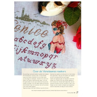 Borduurblad productfoto Patroon Venetiaanse maskers