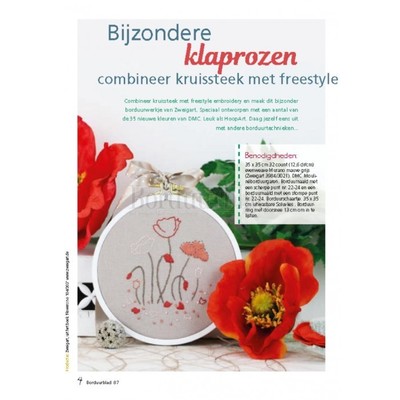 Borduurblad productfoto Patroon Bijzondere klaprozen