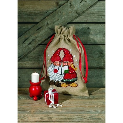 Borduurblad productfoto Borduurpakket- Santa Claus Bag (Kerst-cadeauzak)