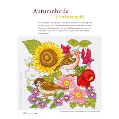 Borduurblad productfoto Patroon Autumnbirds (Herfstvogels)