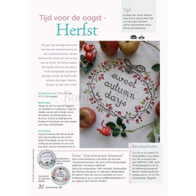 Borduurblad productfoto Patroon Sweet Autumn days Tijd voor de oogst - Herfst