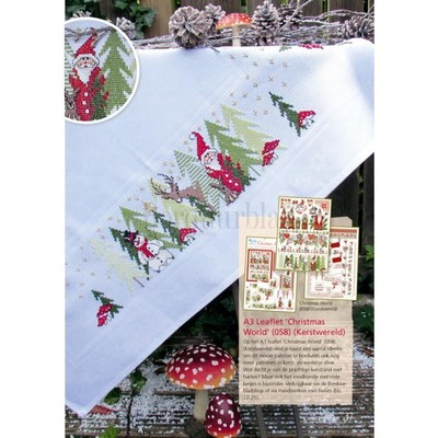 Borduurblad productfoto Patroon Zie de kerstman tussen de bomen 2