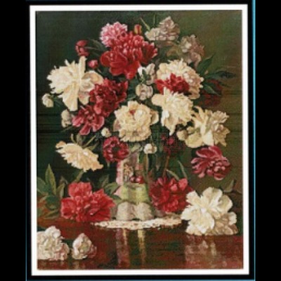 Borduurblad productfoto Peonies- patroon