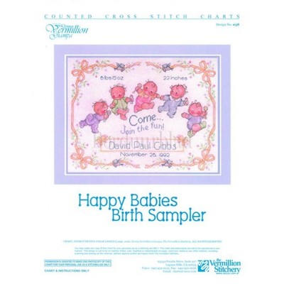 Borduurblad productfoto Happy babies birth sampler 2