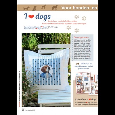 Borduurblad productfoto Patroon I love Dogs & I love Cats