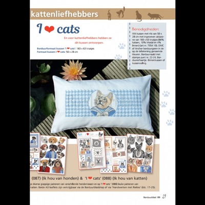 Borduurblad productfoto Patroon I love Dogs & I love Cats 2