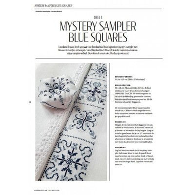 Borduurblad productfoto Patroon Mystery Sampler Blue Squares (Deel 1)
