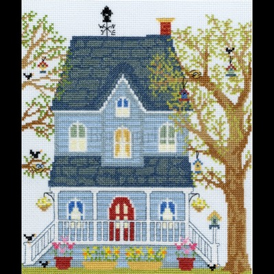 Borduurblad productfoto Borduurpakket New England Homes - Spring