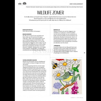 Borduurblad productfoto Patroon Wildlife Zomer