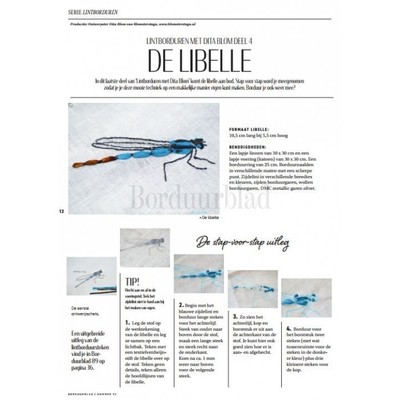 Borduurblad productfoto Patroon Lintborduren met Dita Blom deel 4 - De Libelle