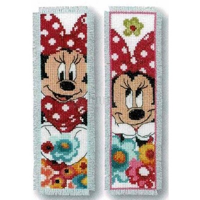 Borduurblad productfoto Set met 2 boekenleggers Minnie Mouse