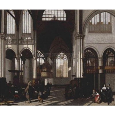 Borduurblad productfoto Interior of the oude kerk in Amsterdam- patroon