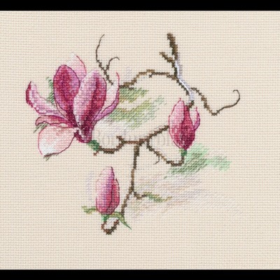 Borduurblad productfoto Borduurpakket Magnolia Flowers M731