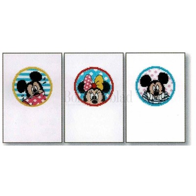 Borduurblad productfoto Wenskaarten Borduurpakket Mickey en Minnie