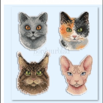 Borduurblad productfoto Borduurpakket Magneetset Who said Meow