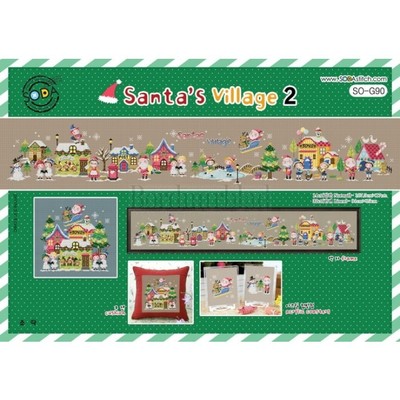 Borduurblad productfoto Patroon Soda Stitch Santas Village SO-G090