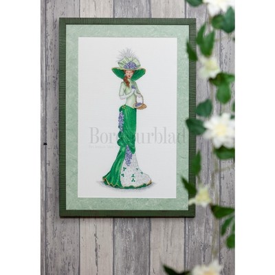 Borduurblad productfoto Patroon Lady in Green (Dame in het groen)