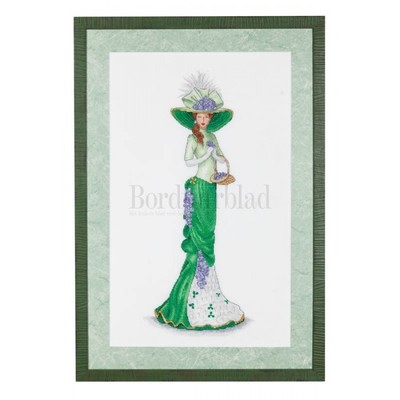 Borduurblad productfoto Patroon Lady in Green (Dame in het groen) 2