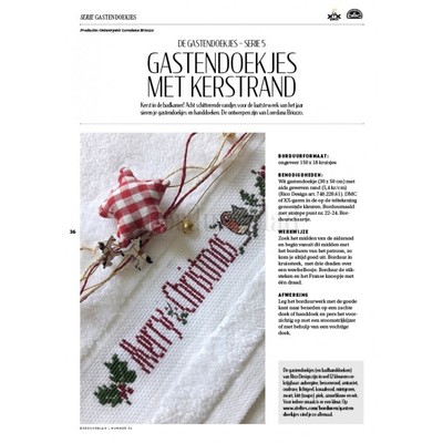 Borduurblad productfoto Patroon De gastendoekjes - serie 5 Kerst