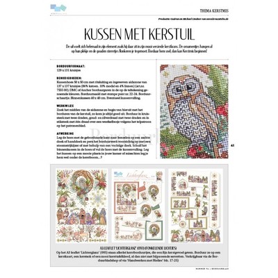 Borduurblad productfoto Patroon Kussen met kerstuil