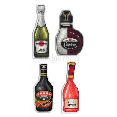 Borduurblad productfoto Borduurpakket Magneetset - Wine Cellar