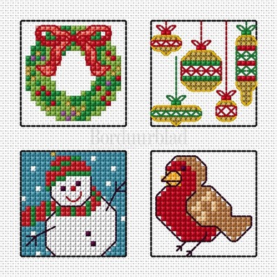 Borduurblad productfoto Patroon Fijne Feestdagen en een Gelukkig 2020!