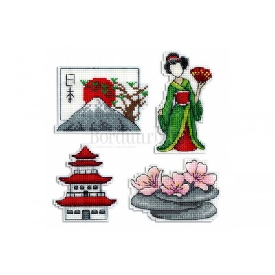 Borduurblad productfoto Borduurpakket Magneetset - Japan