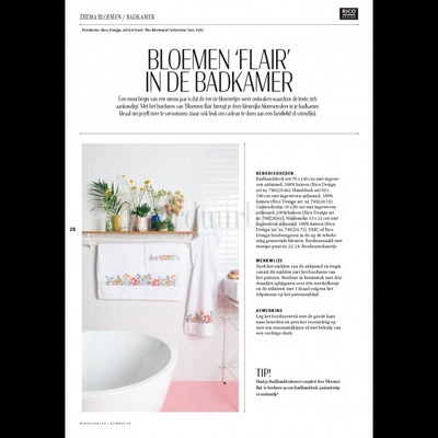 Borduurblad productfoto Patroon Bloemen flair in de badkamer 2