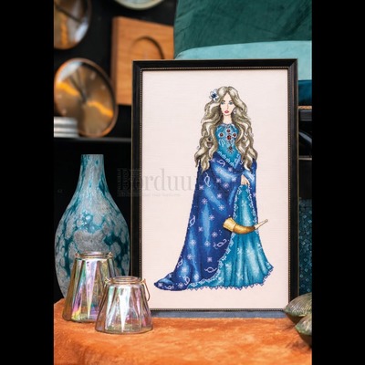 Borduurblad productfoto Patroon Magisch Mooi. Fantasy Blue Goddess