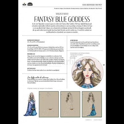 Borduurblad productfoto Patroon Magisch Mooi. Fantasy Blue Goddess 2