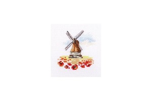 Borduurblad productfoto Borduurpakket Alisa ‘Windmill in a Poppy Field’ 2
