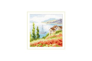 Borduurblad productfoto Borduurpakket Alisa ‘Poppies at the Sea’