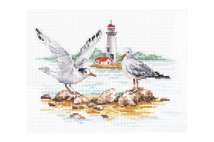 Borduurblad productfoto Borduurpakket Alisa ‘Seagulls’