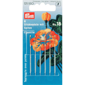 Borduurblad productfoto Prym borduurnaald no.18 met punt