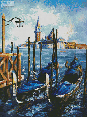 Borduurblad productfoto Patroon Artecy 'Gondolas in Venice'