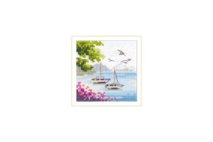Borduurblad productfoto Borduurpakket Alisa 'Sea View'