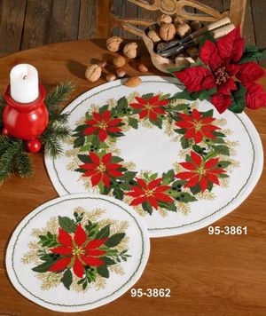 Borduurblad productfoto Borduurpakket Eva Rosenstand Tafelkleed 'Christmas Stars' 42 cm