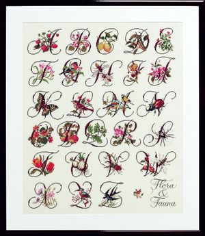 Borduurblad productfoto Borduurpakket Pako Flora & fauna ABC