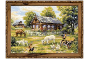 Borduurblad productfoto Borduurpakket Riolis ‘Afternoon in the country’