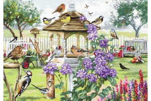 Borduurblad productfoto Borduurpakket Leti Stitch ‘Bird Table’