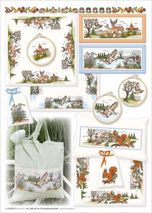 Borduurblad productfoto Lindner Kreuzstiche Leaflet 'Herbstlandschaften 112' 2