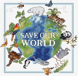 Borduurblad productfoto Patroon XX 'Save our World'