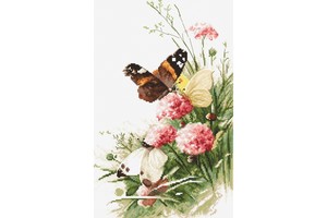 Borduurblad productfoto Borduurpakket Leti Stitch ‘Butterflies in the field’