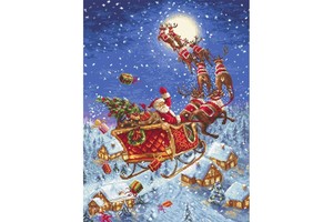 Borduurblad productfoto Borduurpakket Leti Stitch ‘The reindeer on their way!’