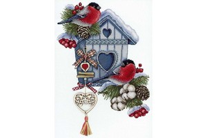 Borduurblad productfoto Borduurpakket MP Studia ‘Frosty nest’