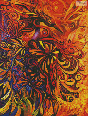 Borduurblad productfoto Garenset Artecy 'Phoenix Painting' 2