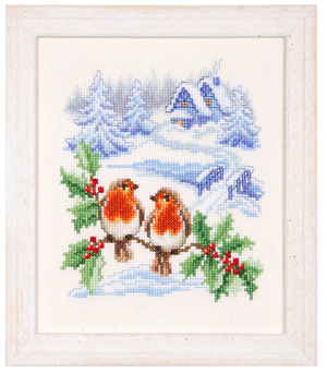 Borduurblad productfoto Patroon 'Zingende roodborstjes'