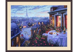 Borduurblad productfoto Borduurpakket Merejka 'Paris Evening'