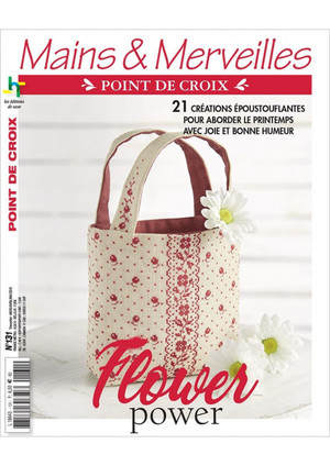 Borduurblad productfoto Tijdschrift Mains & Merveilles Flower Power nr. 131